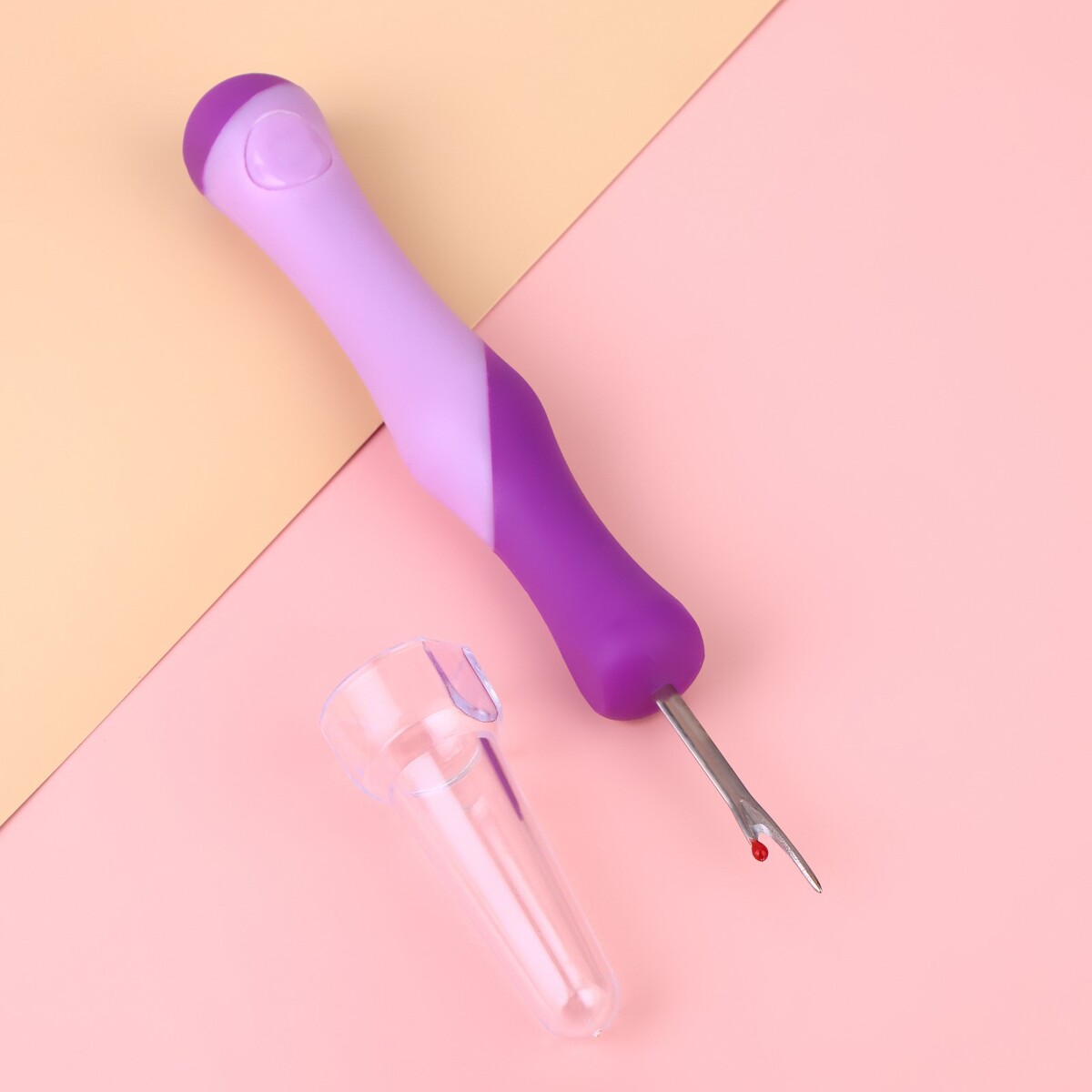 Вспарыватель с прорезиненной ручкой, 13 см, цвет фиолетовый расческа массажная прорезиненная ручка 7 × 24 см фиолетовый