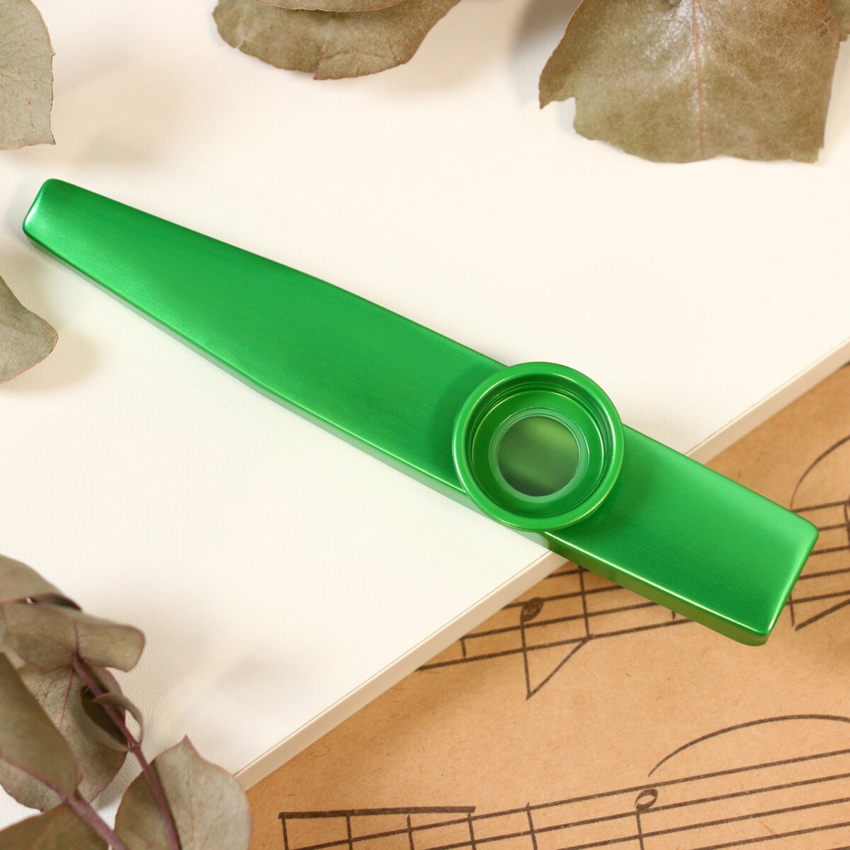 Музыкальный инструмент казу music life, зеленый музыкальный инструмент глюкофон зеленый 8 лепестков 15 х 9 см