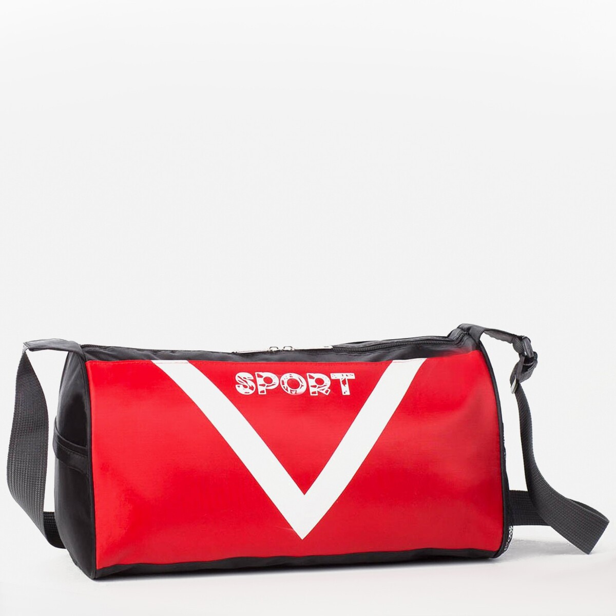 Сумка спортивная, отдел на молнии, боковая сетка, длинный ремень, цвет красный сумка спортивная отдел на молнии боковая сетка длинный ремень