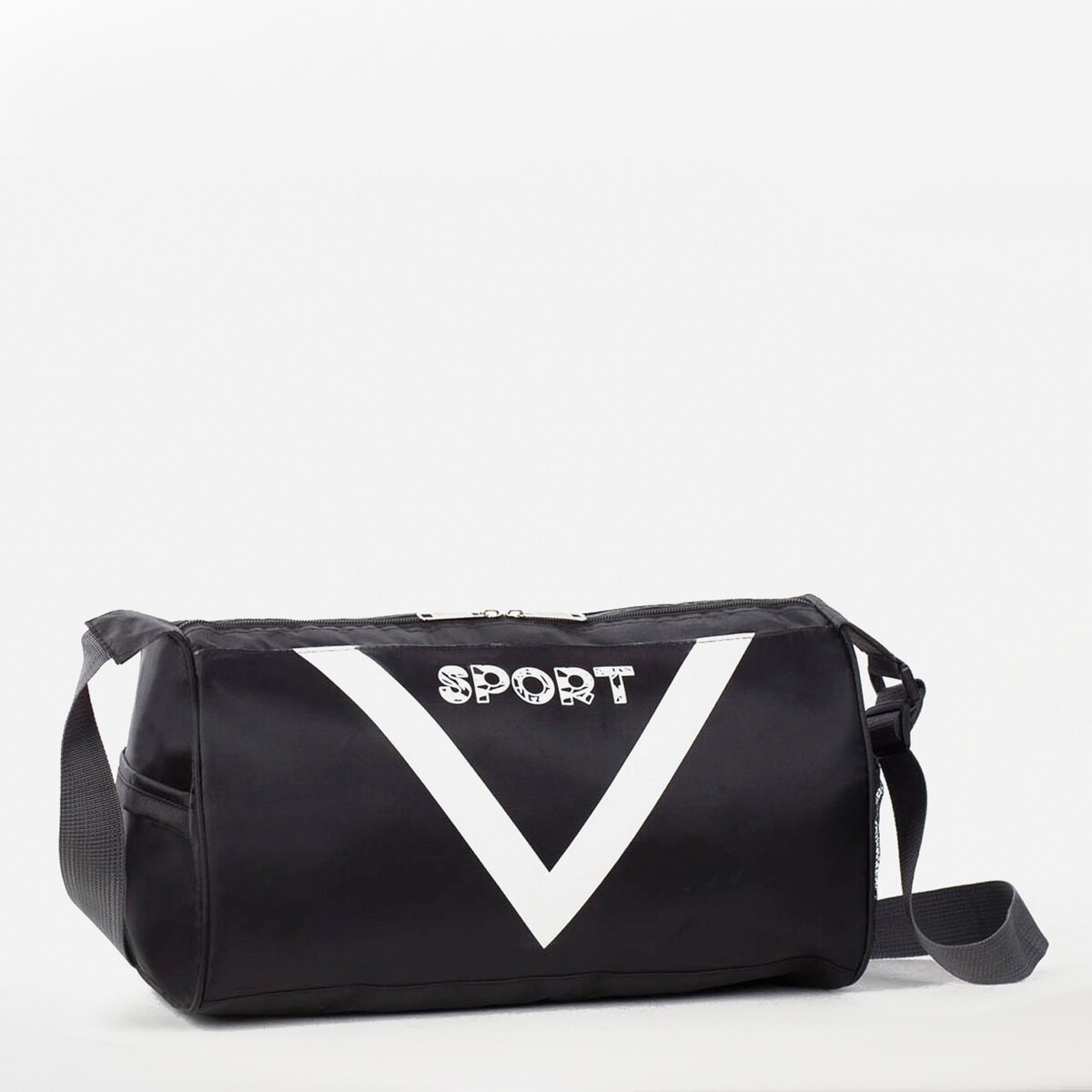 Сумка спортивная, отдел на молнии, боковая сетка, длинный ремень, цвет черный сумка спортивная отдел на молнии боковая сетка длинный ремень