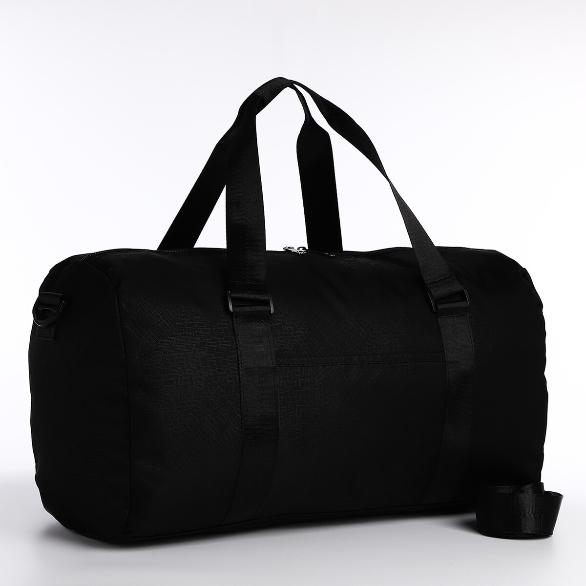 Сумка дорожная на молнии, наружный карман, держатель для чемодана, длинный ремень, цвет черный сумка спортивная на молнии наружный карман держатель для чемодана серый