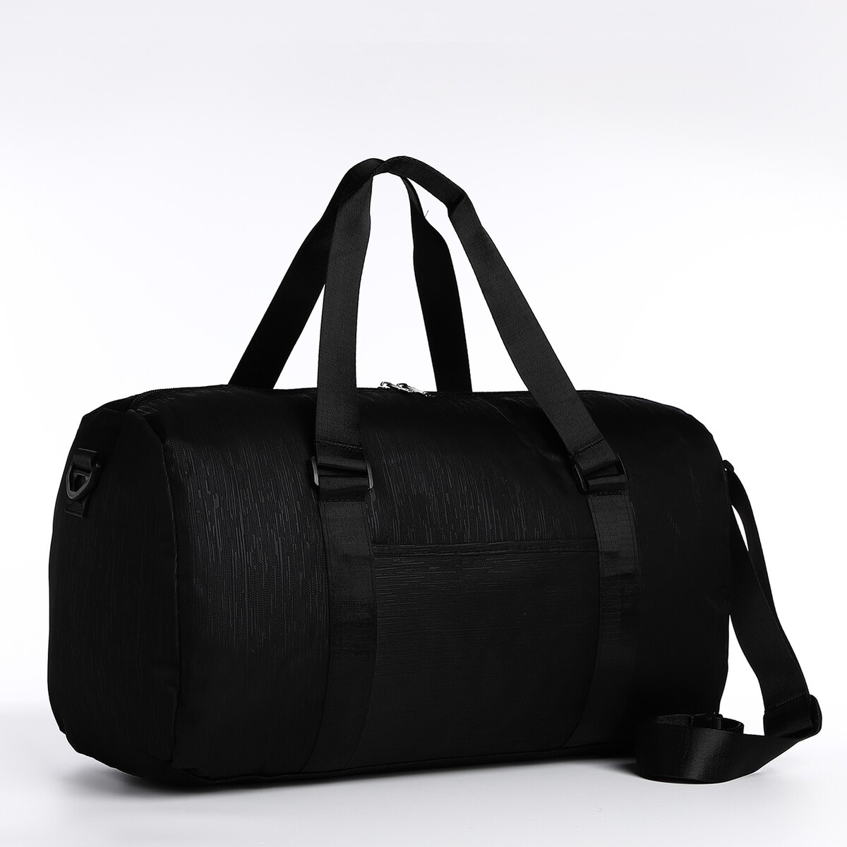 Сумка дорожная на молнии, наружный карман, держатель для чемодана, длинный ремень, цвет черный сумка спортивная на молнии наружный карман держатель для чемодана серый
