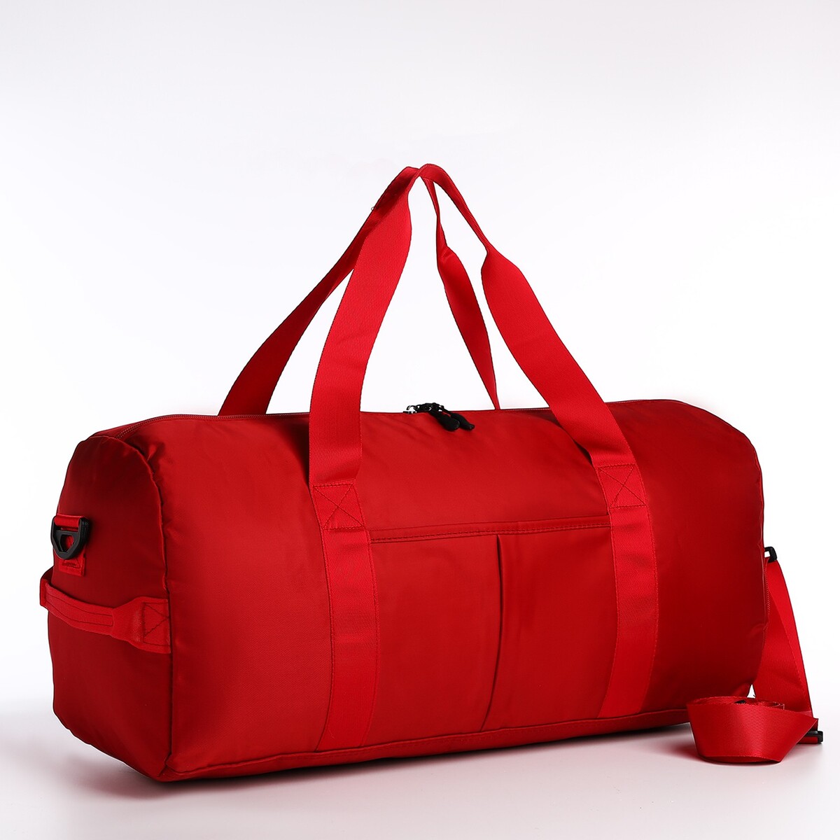 Сумка дорожная на молнии, наружный карман, держатель для чемодана, длинный ремень, цвет красный сумка дорожная на молнии наружный карман держатель для чемодана бордовый белый