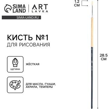 Кисть для рисования щетина круглая № 1 (