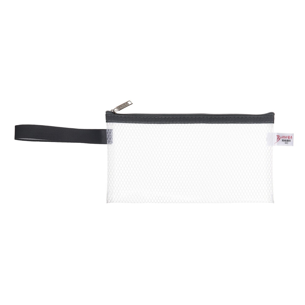 Папка-конверт на молнии формат а65, с ручкой, водоотталкивающая, 350 мкр, серый папка конверт с ной окантовкой а4