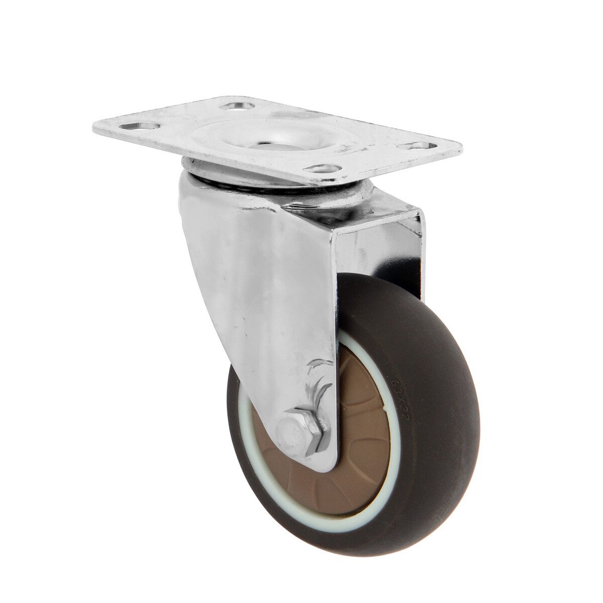 Колесо мебельное cappio d=62,на площадке, поворотное, мягкий ход, покрытие tpr колесо промышленное резина pr 100х30х126 мм поворотное мави про