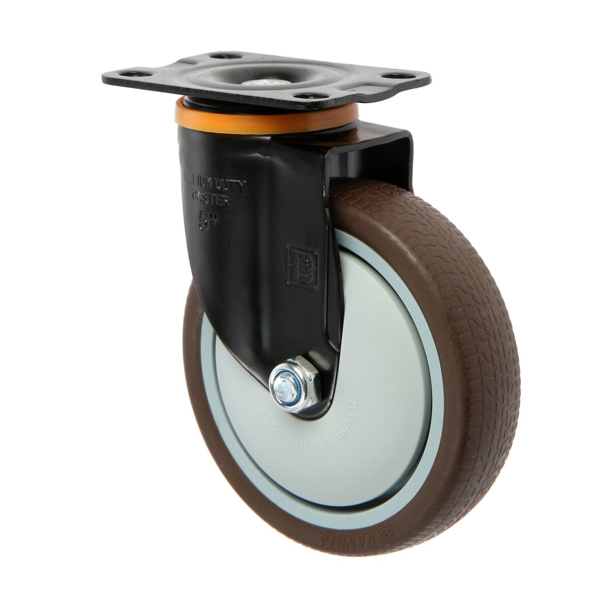 Колесо мебельное cappio d=125,на площадке,поворотное, покрытие tpr колесо мебельное d 65 мм без тормоза черное