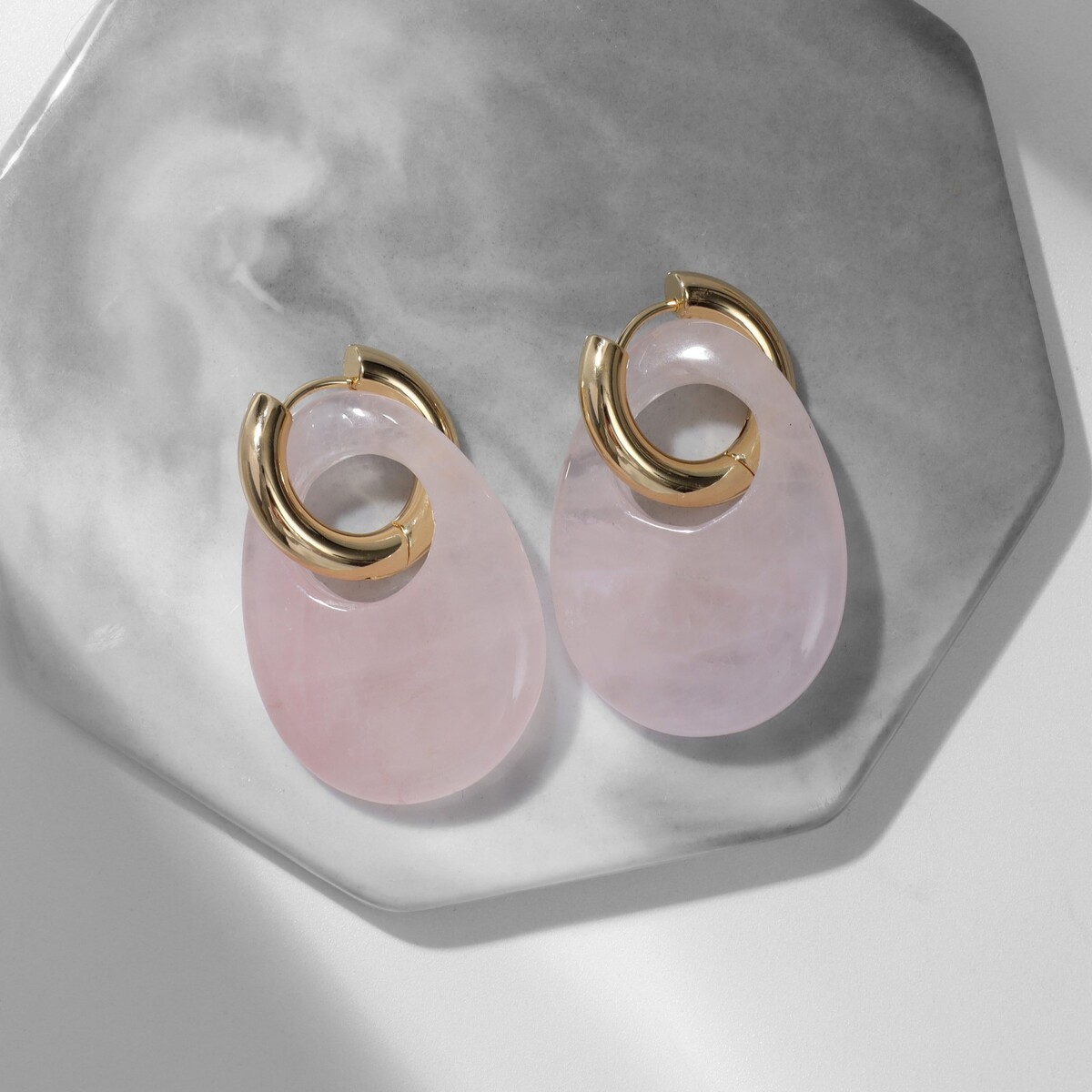 

Серьги-бублики 3,5 х 2,5см, d=2см, Розовый