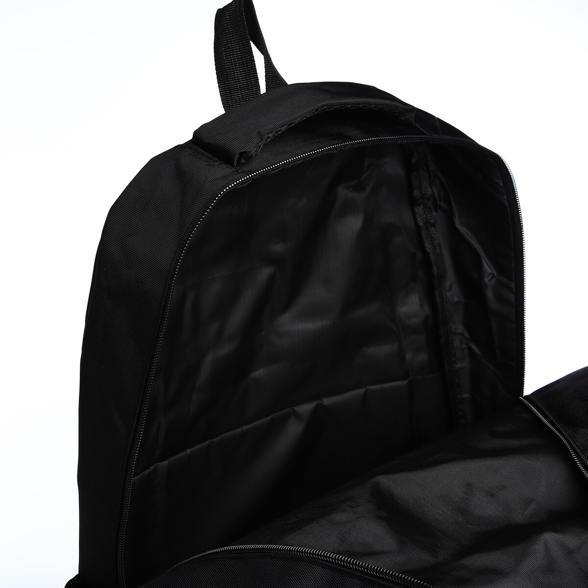 фото Рюкзак молодежный из текстиля, 2 отдела на молнии, 4 кармана, цвет черный/хаки no brand