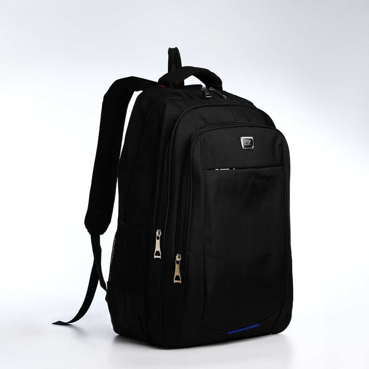 Рюкзак мужской на молниях, 3 наружных кармана, цвет черный/синий/серый рюкзак туристический на молнии 4 наружных кармана синий