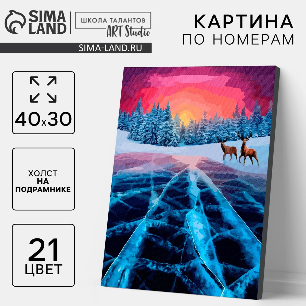 

Картина по номерам на новый год на холсте с подрамником