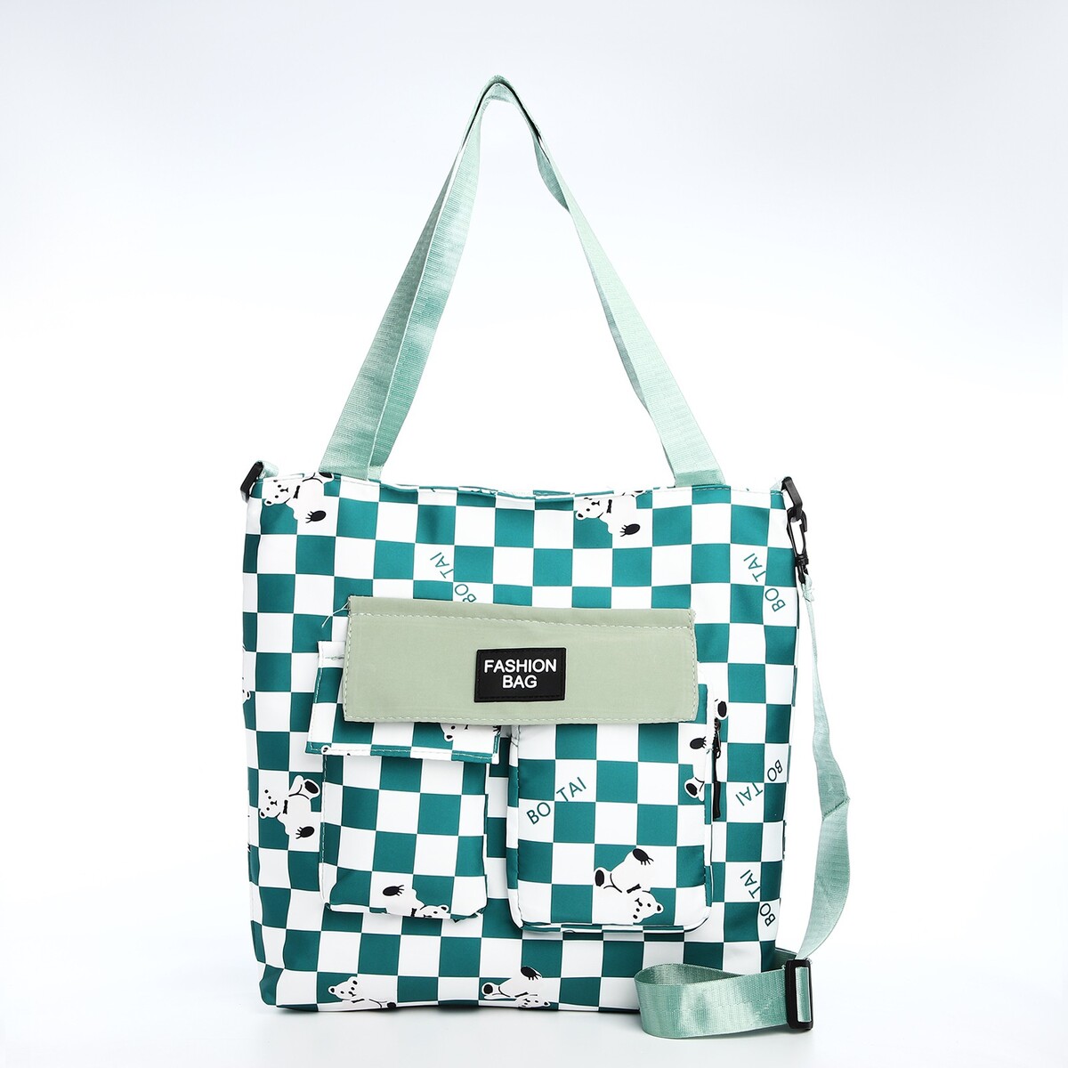 Шопер на молнии, цвет зеленый сумка шопер без застежки зеленый
