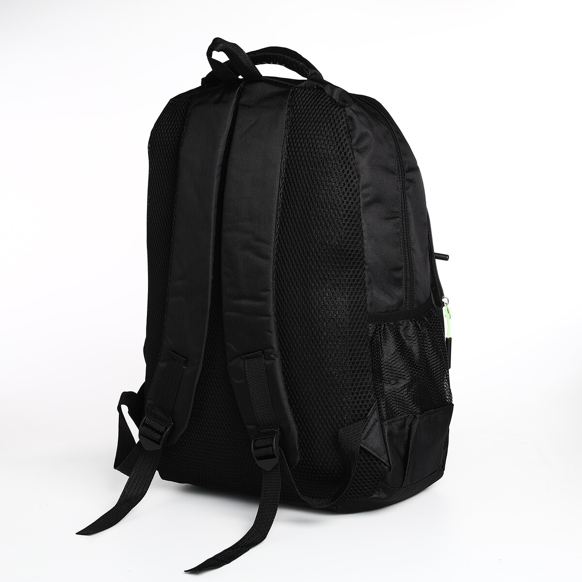 Рюкзак одноцвет, 32*15*47, 2 отд на молниях, 4 н/кармана, черный/зеленый No brand 06528484 - фото 4