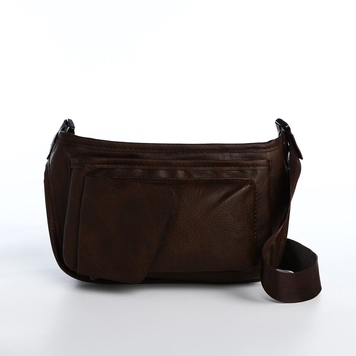 Поясная сумка на молнии, 3 наружных кармана, цвет коричневый сумка поясная на молнии 3 наружных кармана