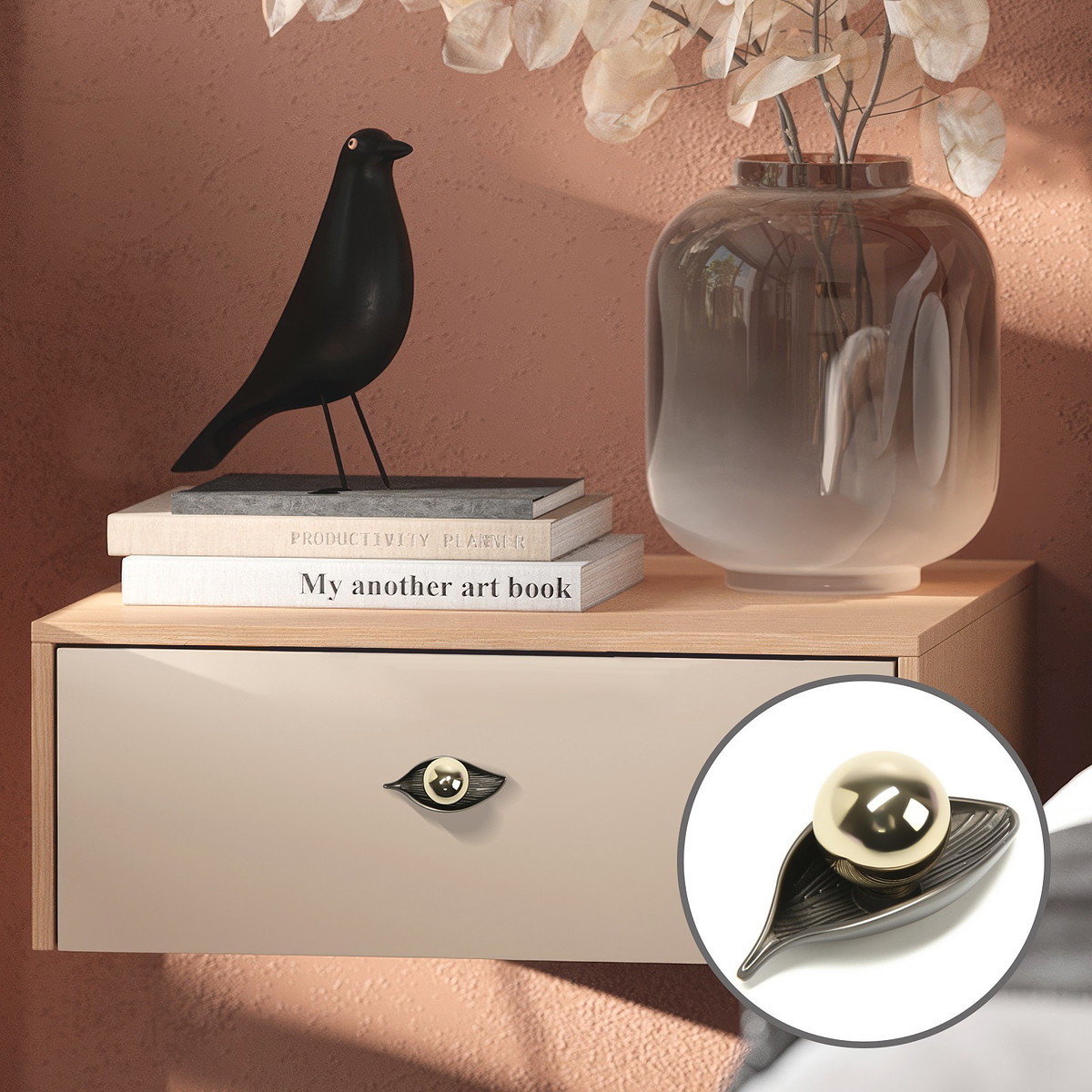 

Ручка-кнопка cappio rk134, мебельная, цвет графит/золото, Золото;графит