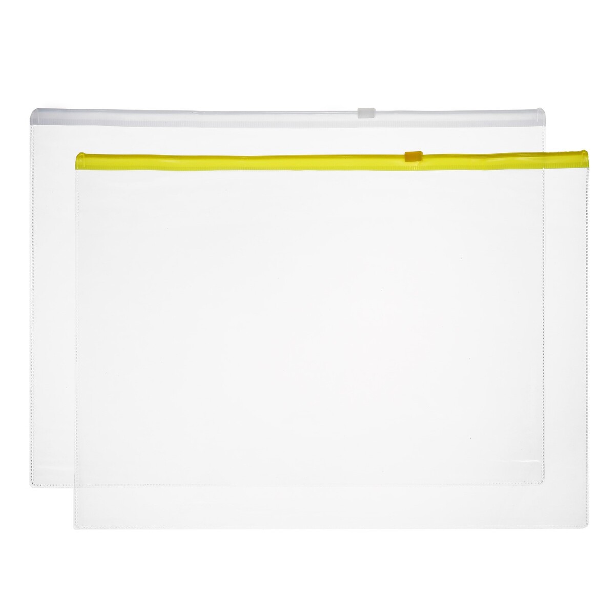 Набор папка-конверт на молнии формат а4, 120 мкр, 2 штуки, 2 цвета, прозрачная, на молнии 33 х 23,7см