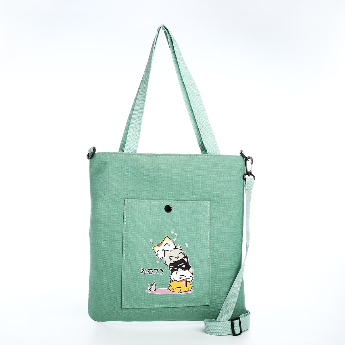 Шопер на молнии, цвет зеленый сумка шопер без застежки зеленый