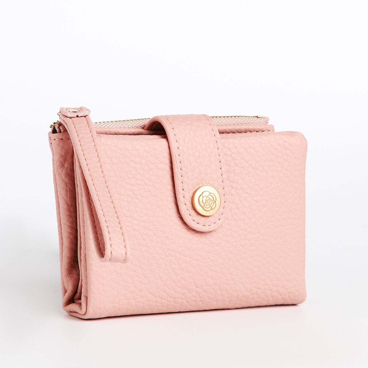 Кошелек женский на кнопке, цвет розовый сумка на кнопке наружный карман розовый