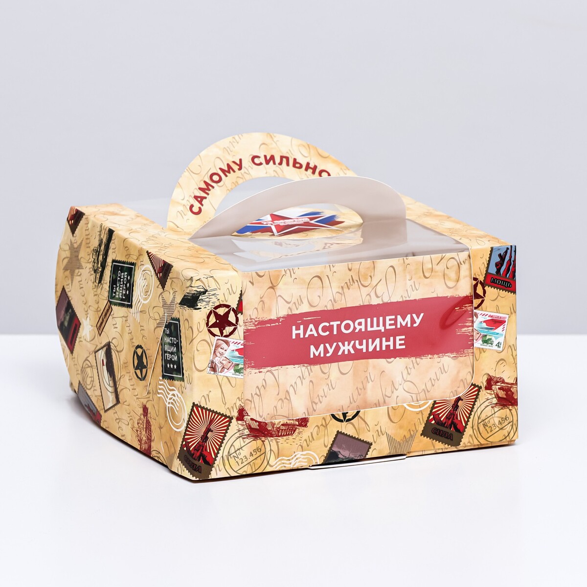 Коробка под бенто-торт с окном pvc коробка для бенто торта 14 х 14 х 12 см