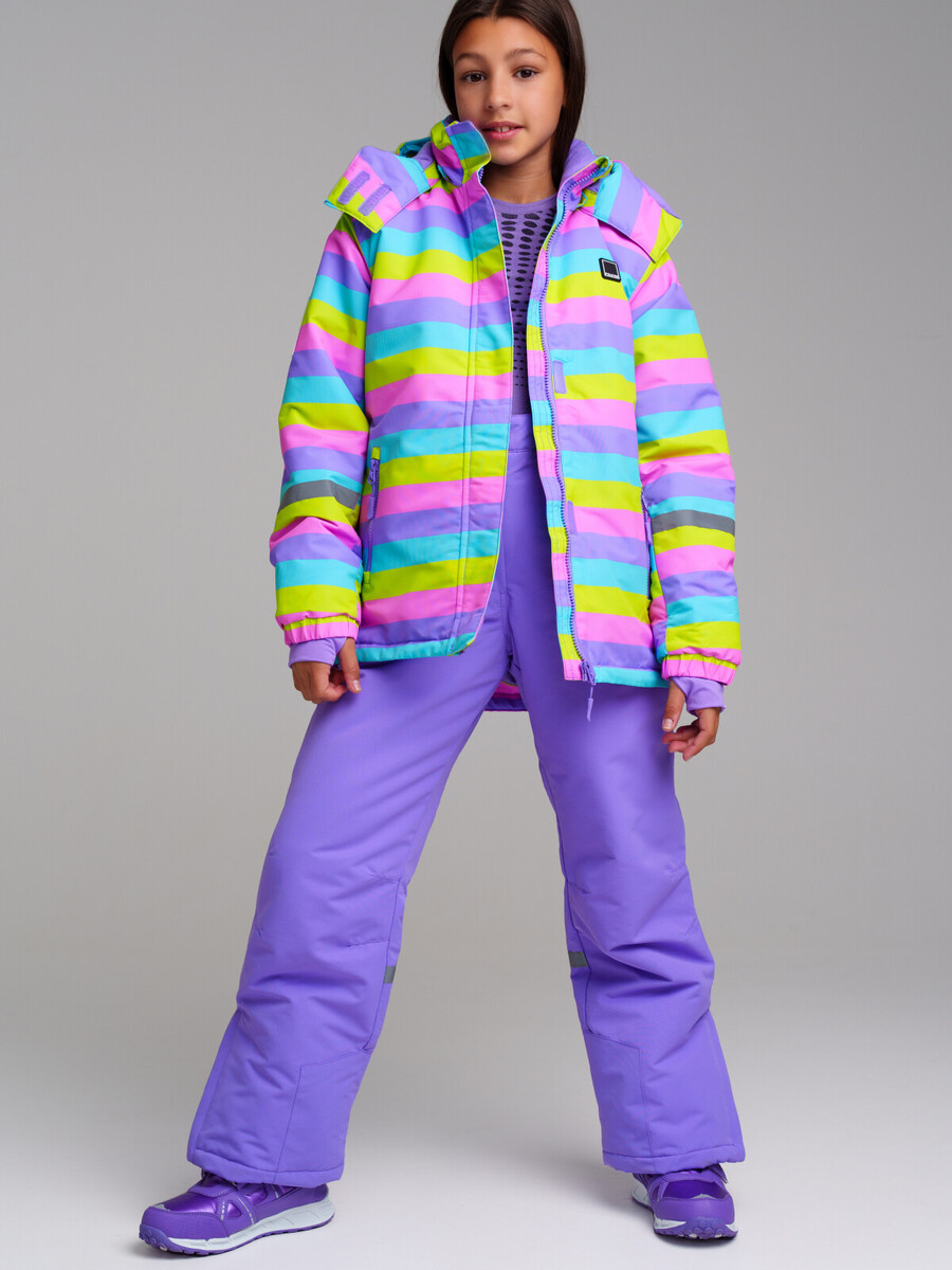 Комплект куртка брюки подтяжки ролик PLAYTODAY, размер рост 146 см, цвет разноцветный