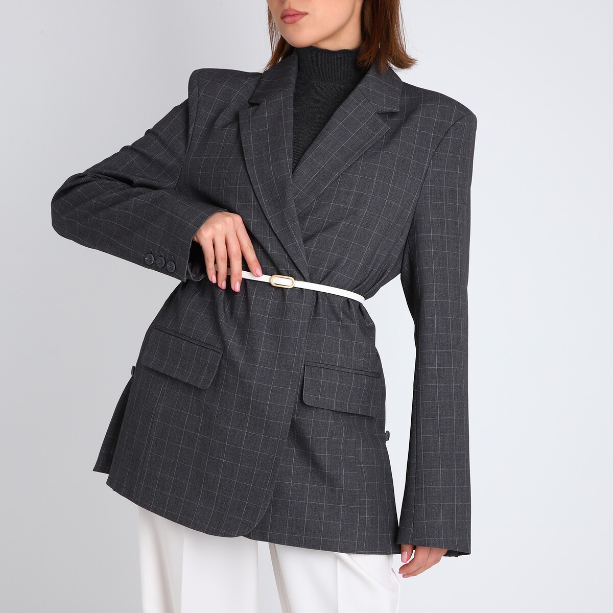 фото Ремень женский, ширина 0.8 см, пряжка металл, цвет белый no brand