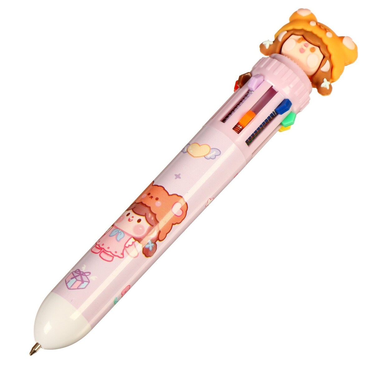 Ручка шариковая 10-цветная 0,5 мм ручка гелевая прикол дракон фиолетовый штрихкод на штуке