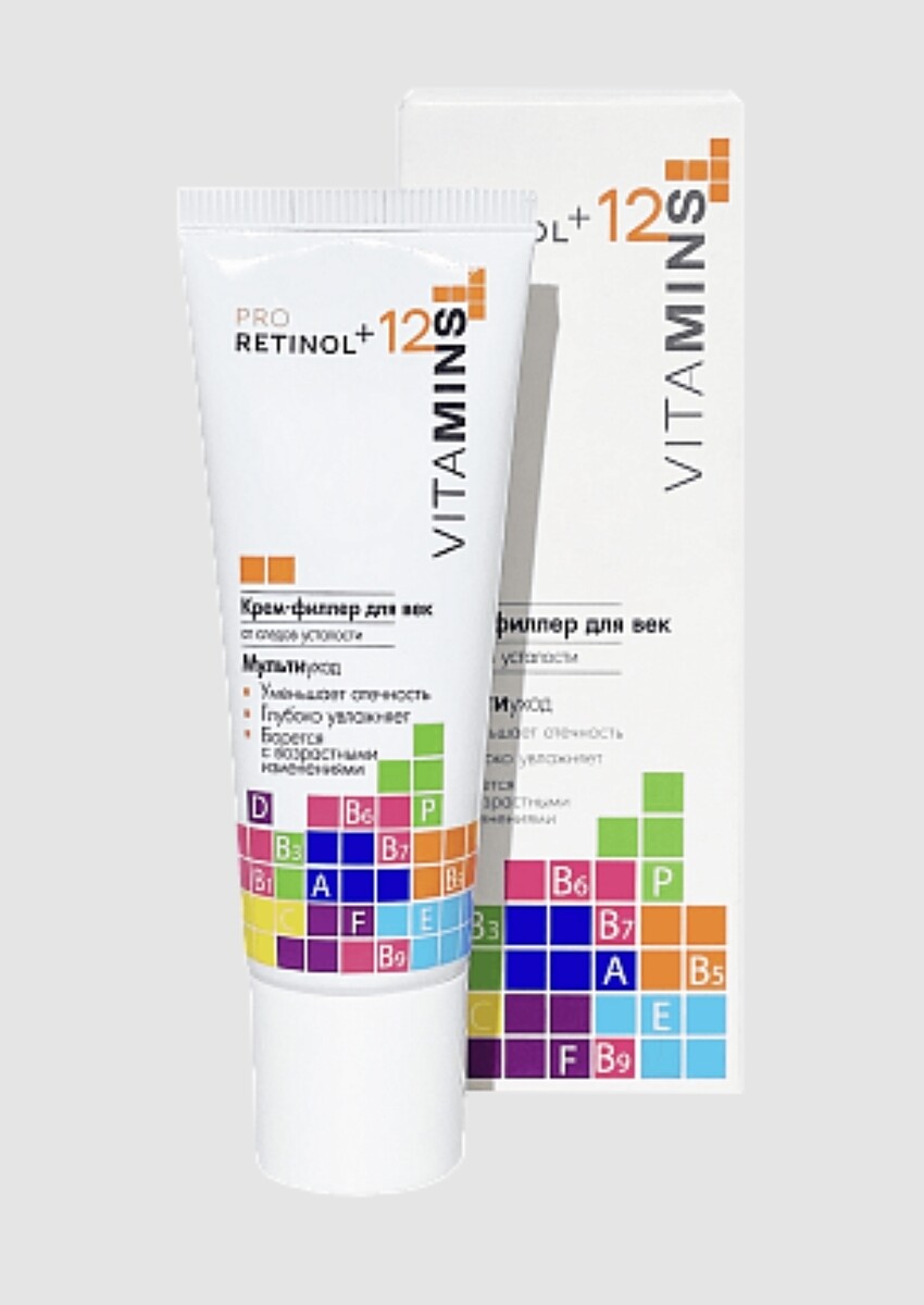 Pro retinol + 12 vitamins крем-филлер для век, 25г крем филлер для глаз aha bha pha selfielab 15г