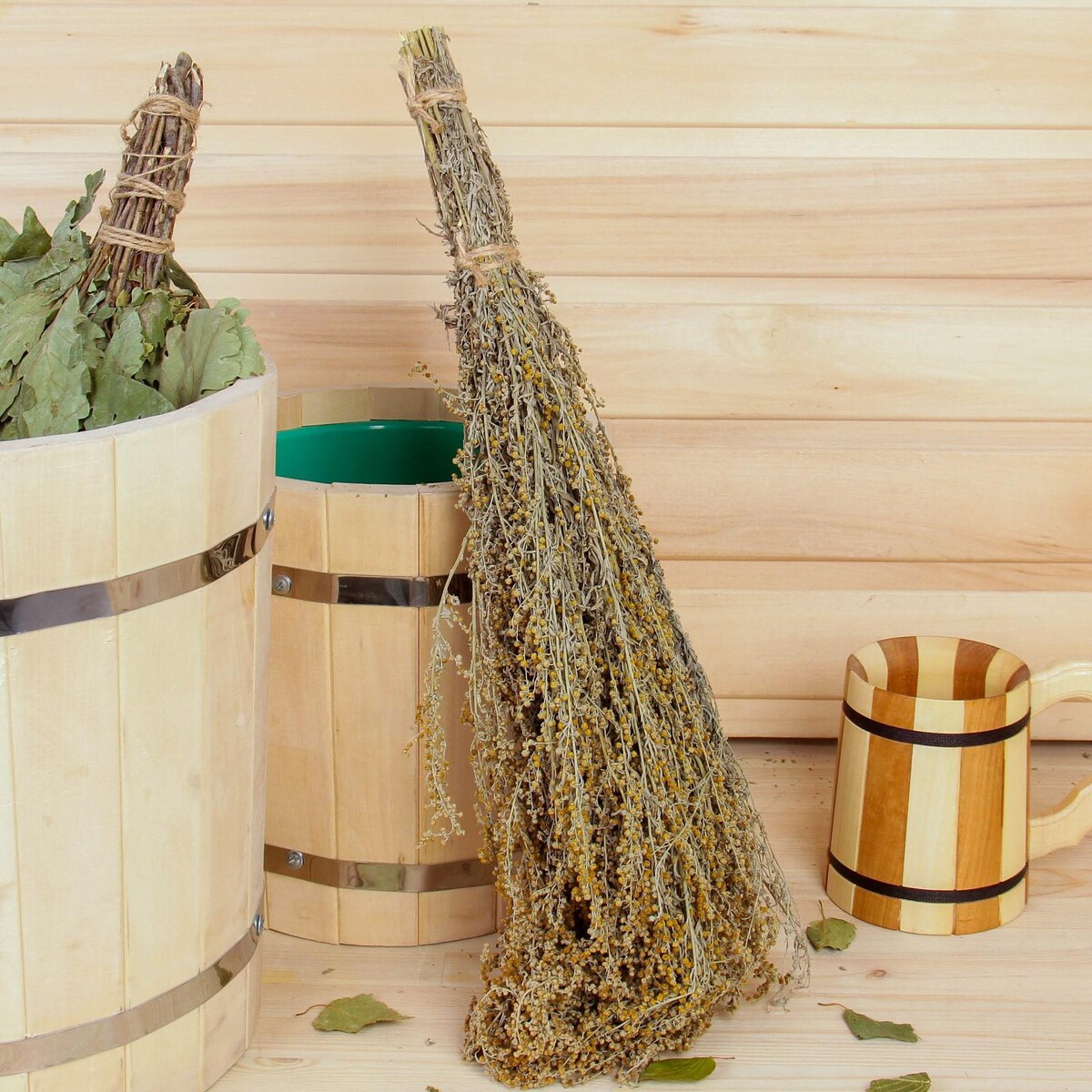 Веник для бани 45 (+-5) см травяной из полыни, в индивидуальной упаковке веник для бани эвкалиптовый в пакете