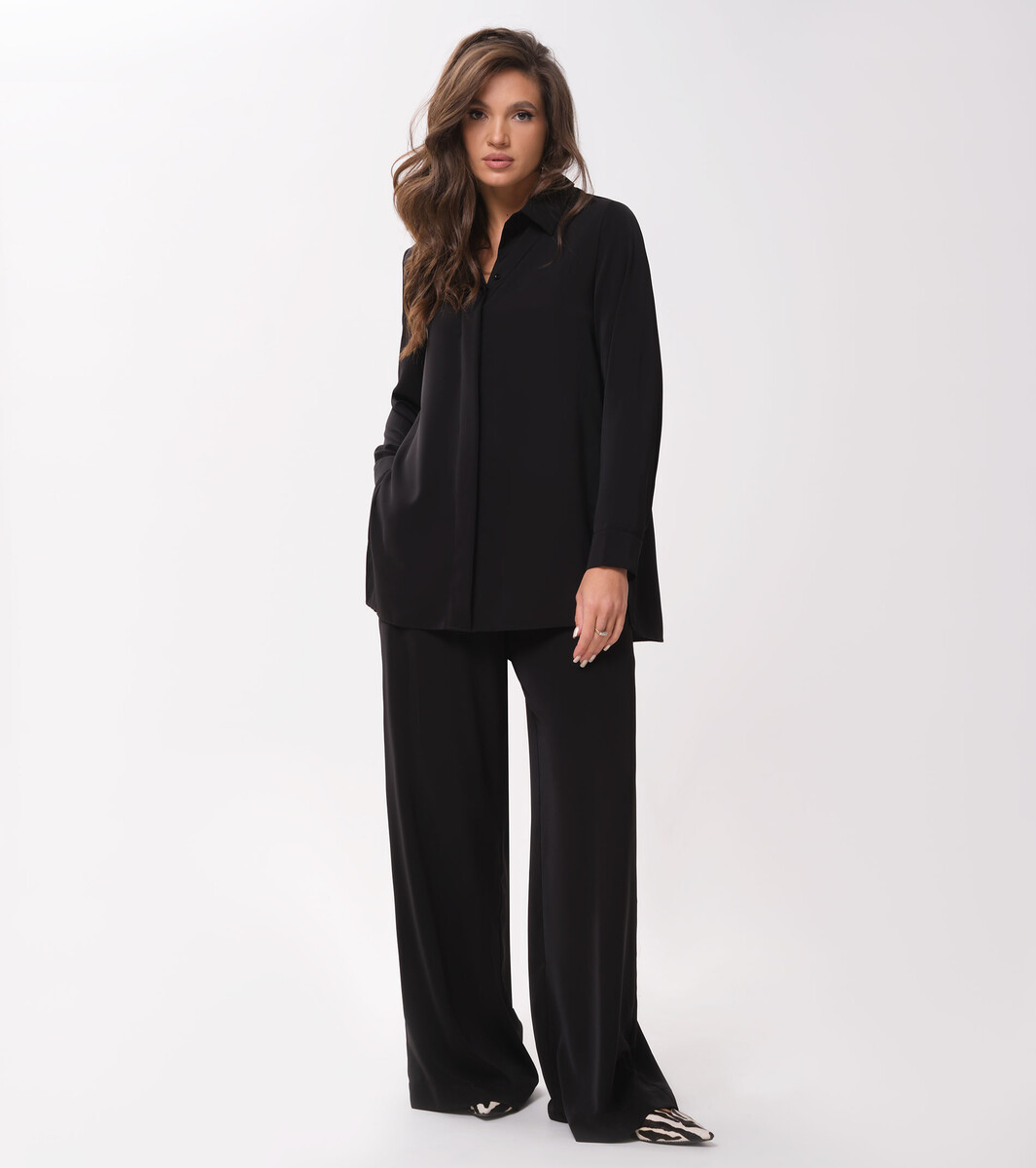 Комплект женский (блузка, брюки) Panda, размер 42, цвет черный 06666356 - фото 1