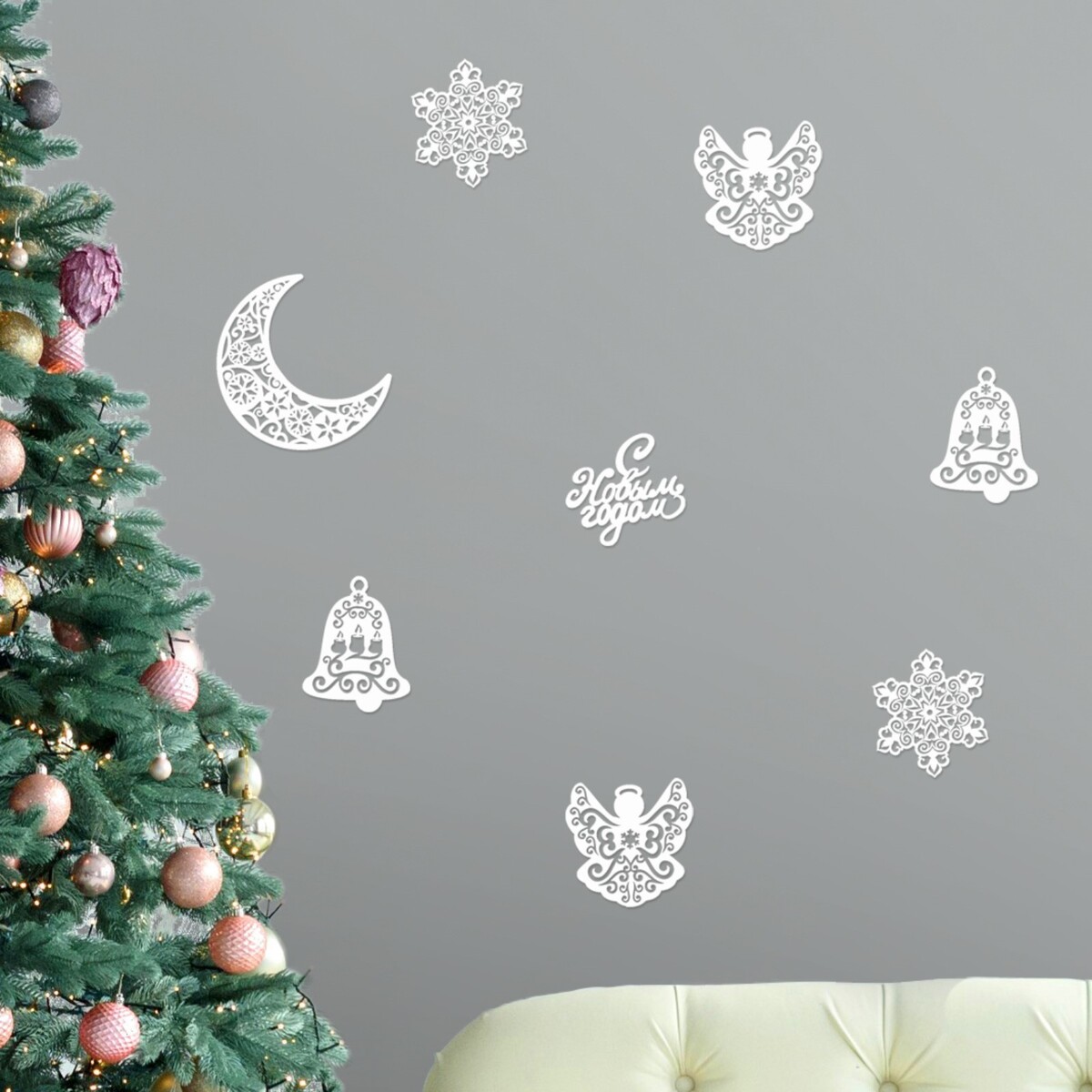 

Набор новогодних плакатов, Белый