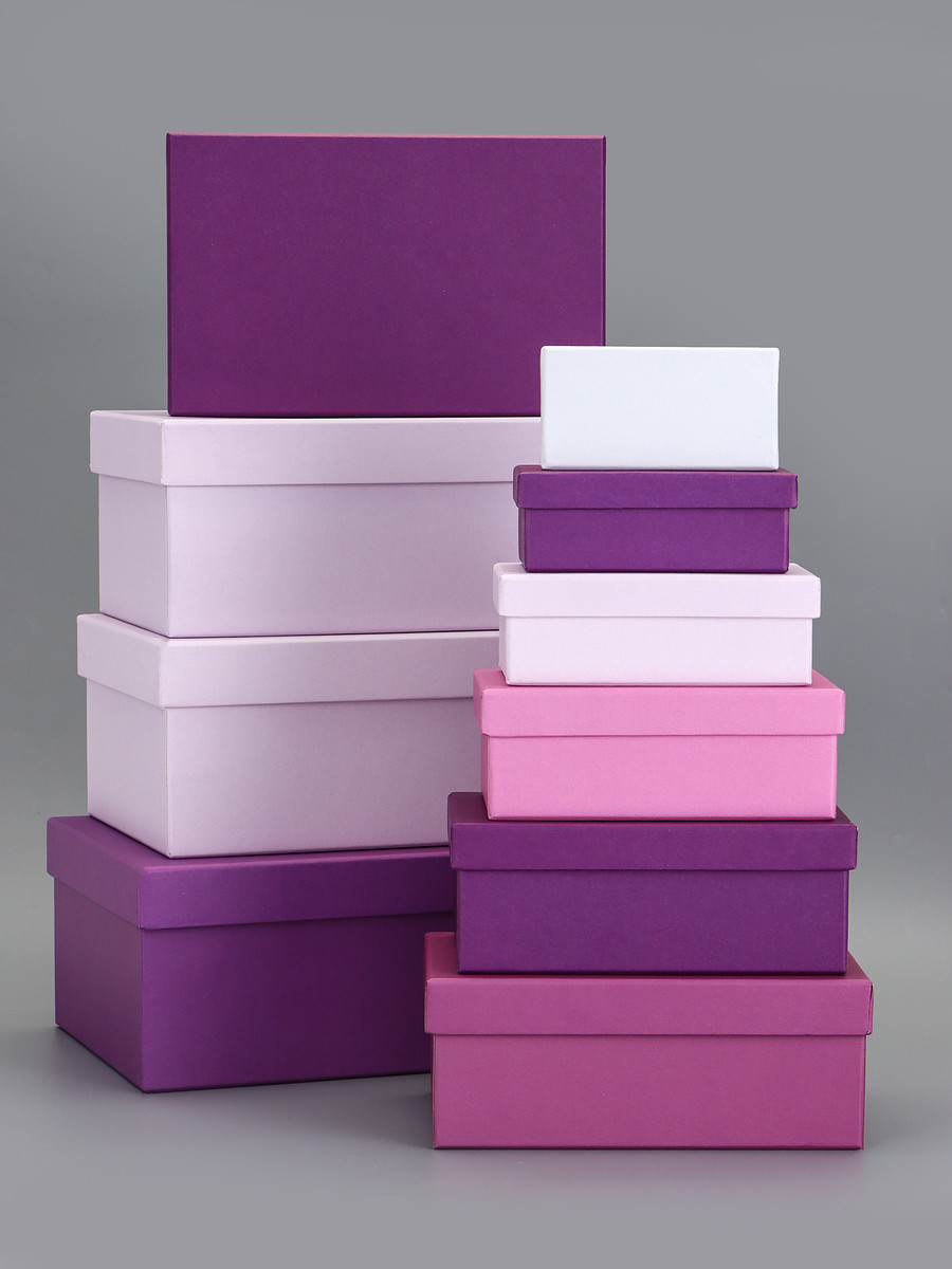

Набор подарочных коробок 10 в 1, Фиолетовый
