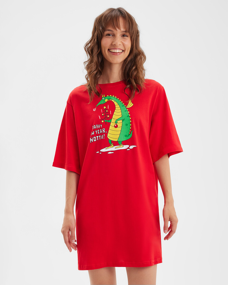 Платье-футболка Barmariska, размер 40, цвет красный 06727386 - фото 5