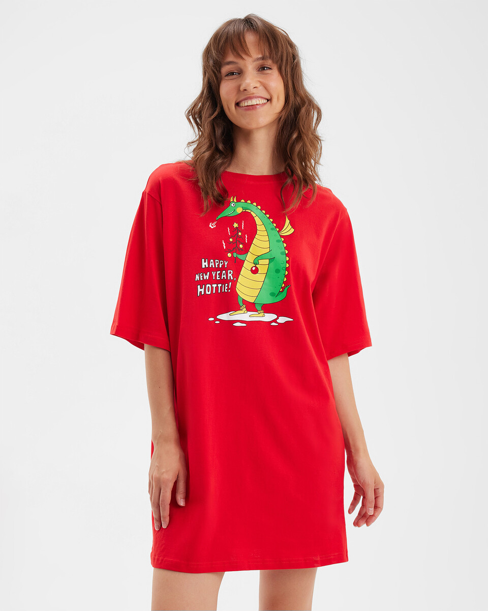 Платье-футболка Barmariska, размер 40, цвет красный 06727386 - фото 1