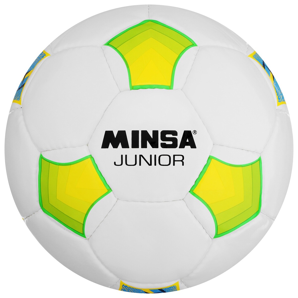 фото Мяч футбольный minsa junior, pu, ручная сшивка, 32 панели, р. 4