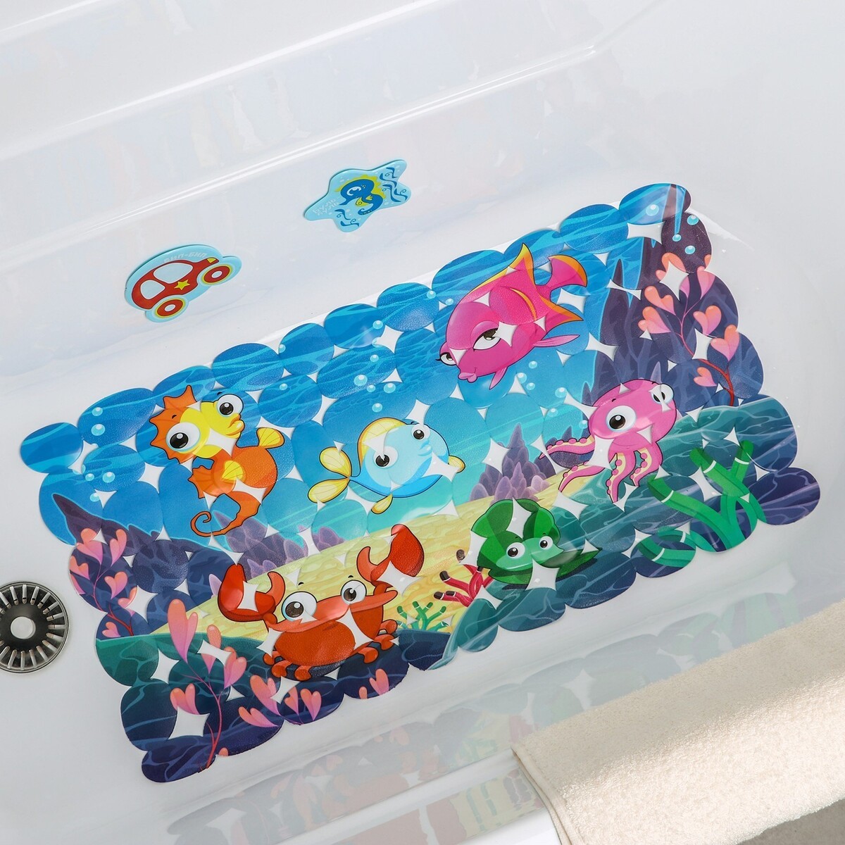 Коврик противоскользящий спа в ванну на присосках доляна Доляна, цвет разноцветный 06736610 - фото 2