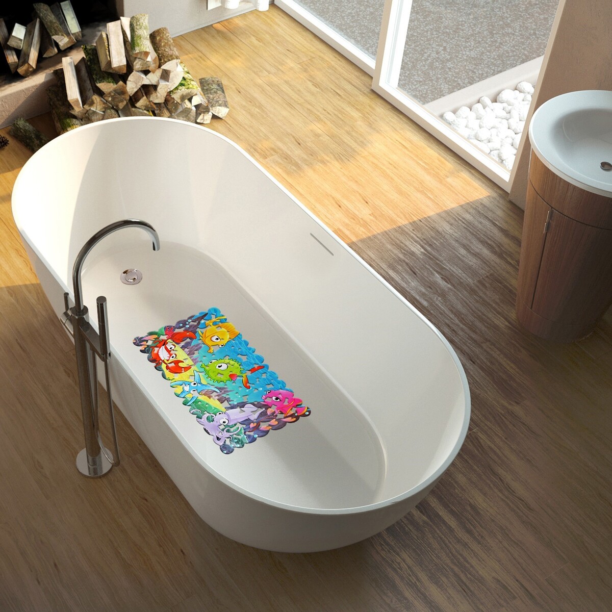 Коврик противоскользящий спа в ванну на присосках доляна Доляна, цвет разноцветный 06736610 - фото 3