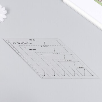 Линейка для пэчворка пластик 45°