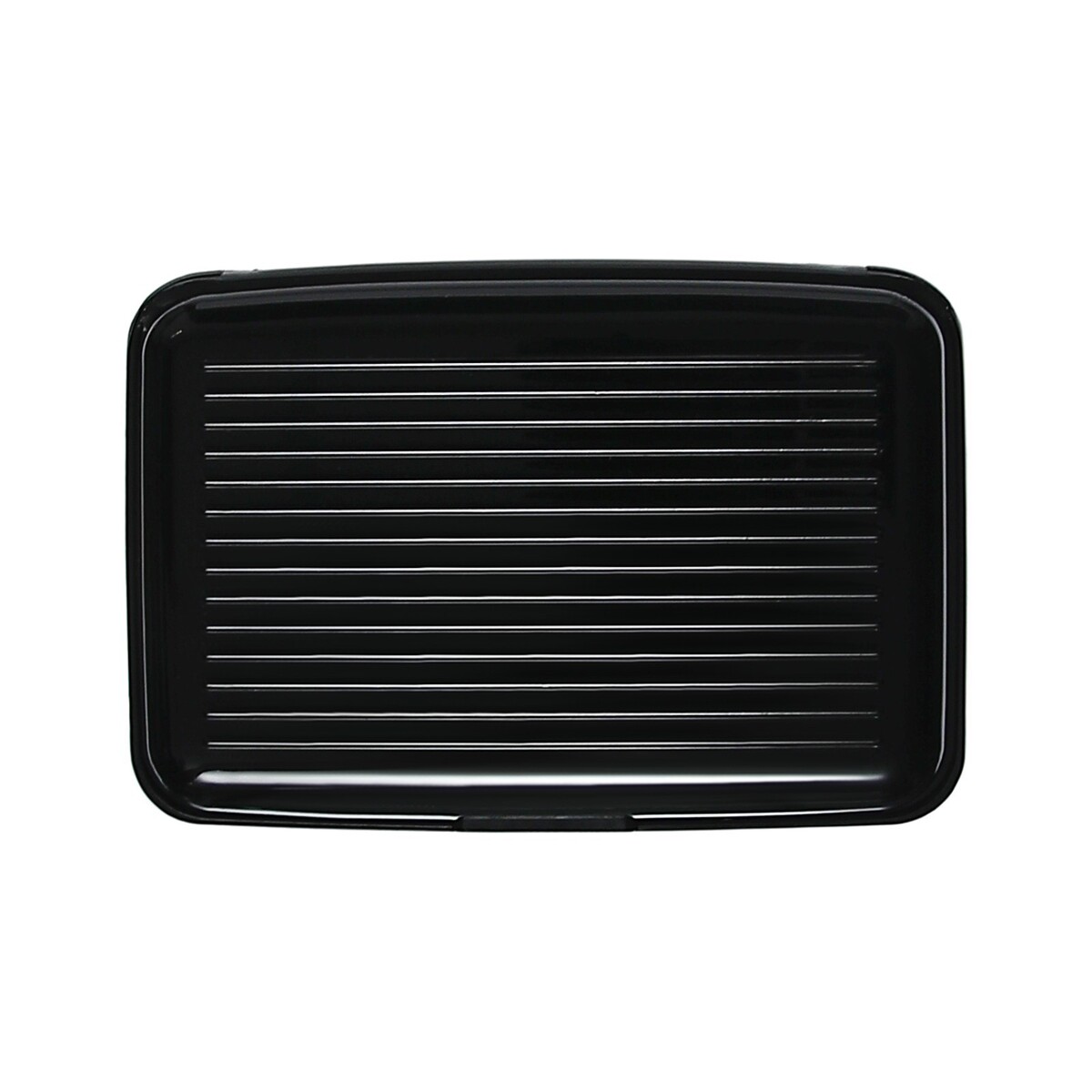 

Визитница пластиковая, металлическая, с отделениями внутри, черная, Черный