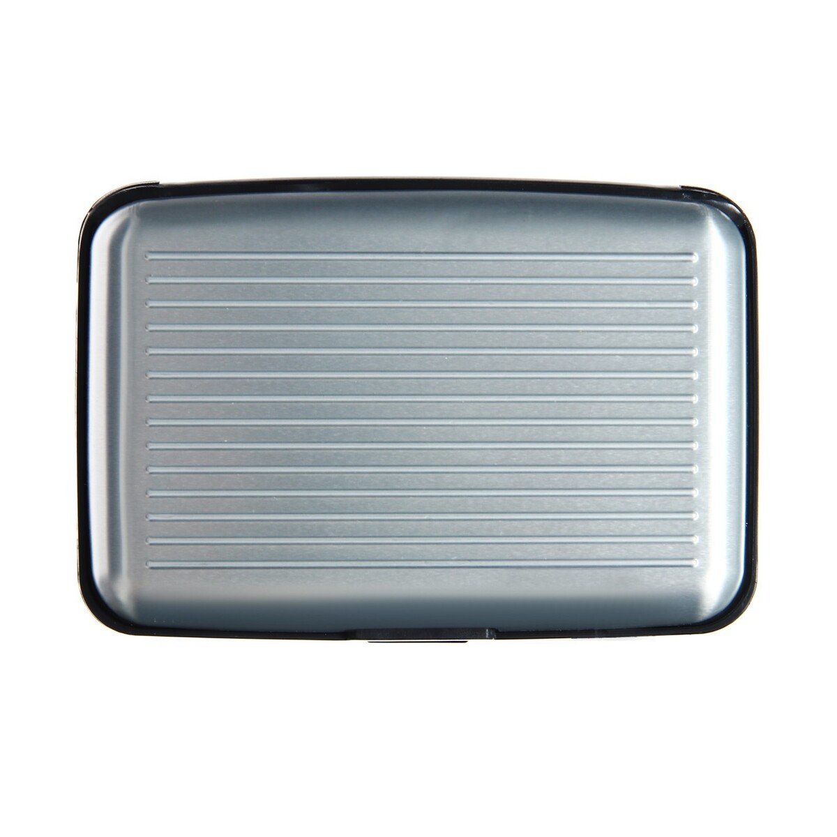 

Визитница пластиковая, металлическая, с отделениями внутри, серебристая, Серебристый