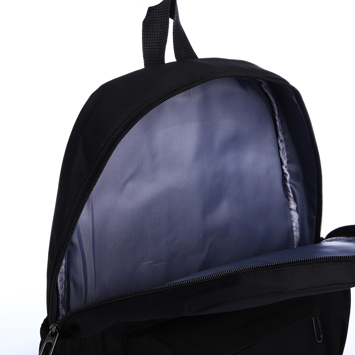 фото Рюкзак школьный из текстиля на молнии, 3 кармана, цвет черный no brand