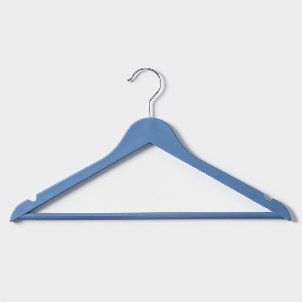 Плечики-вешалки для одежды с перекладиной доляна, 42,5×23 см, 5 шт, пластик, цвет синий Доляна 06787734 - фото 4