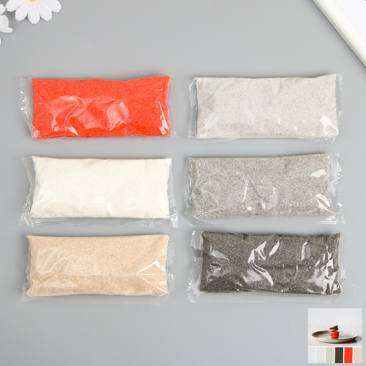 Набор цветного песка №4, 6 цветов, по 100 гр набор для творчества тм оригами пони аппликация из песка полет фантазии арт 06361