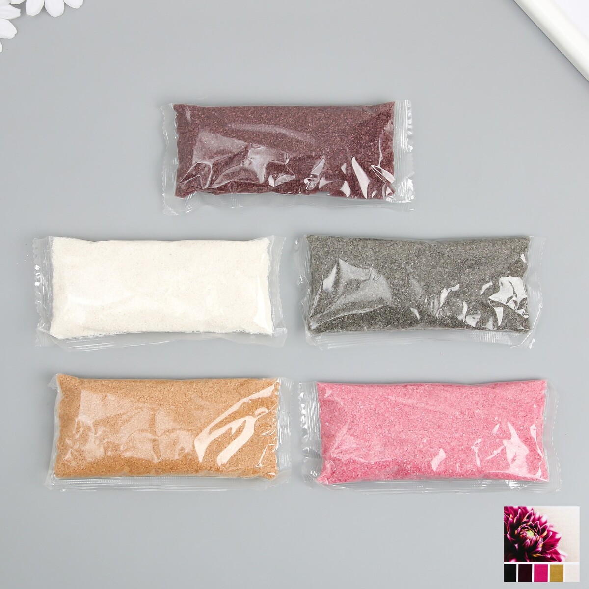 Набор цветного песка №10, 5 цветов, по 100 гр набор игровой для песка battat в фиолетовой сумке 68704