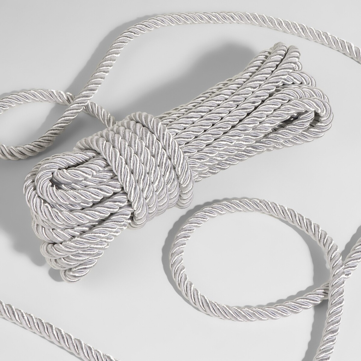 Шнур витой, d = 10 мм, 9 ± 1 м, цвет серебряный шнур для декора и отделки витой серый декоративный без тесьмы 12 мм х 25 м