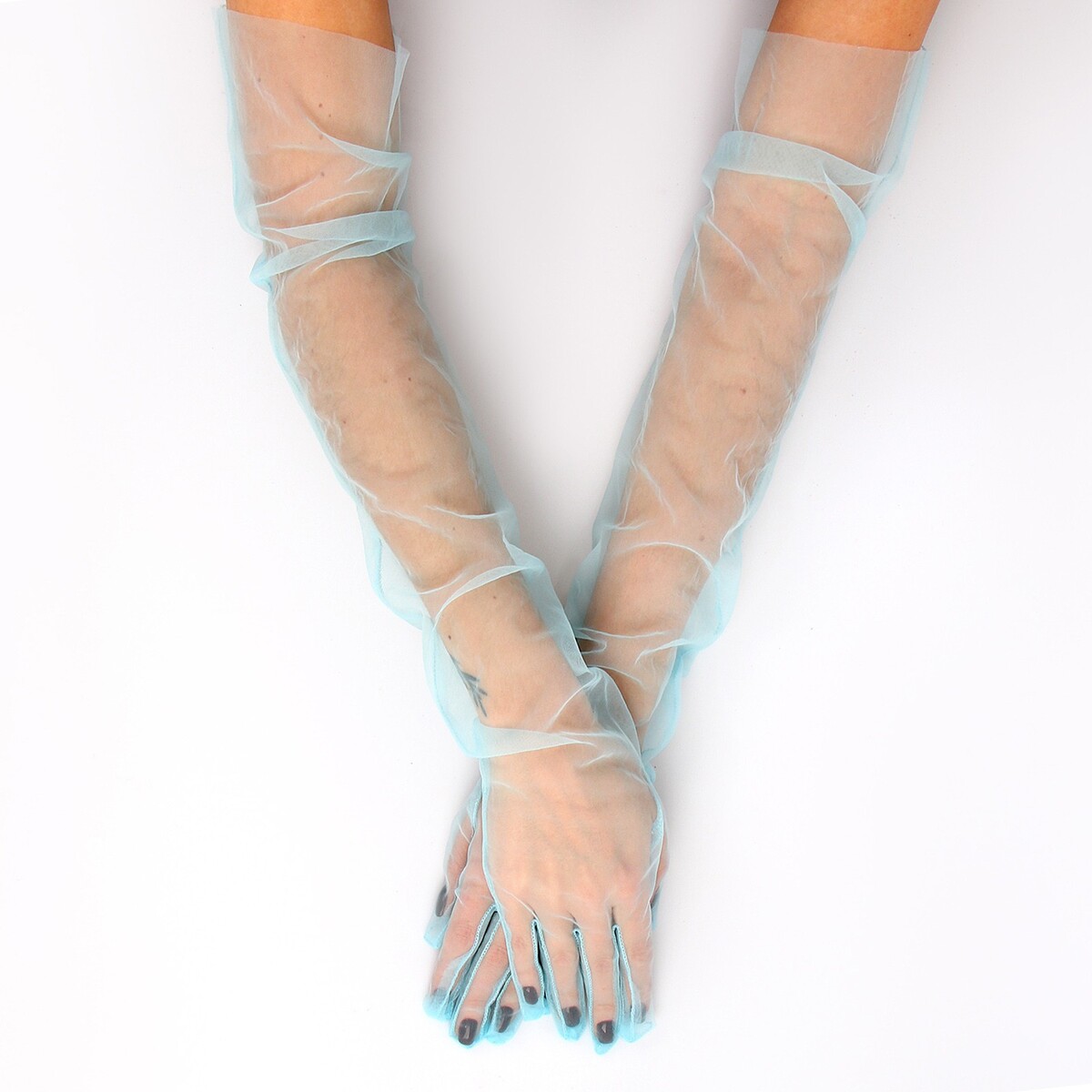 Карнавальный аксессуар- перчатки прозрачные, цвет синий карнавальный костюм вестифика гжель мальчик синий белый 128