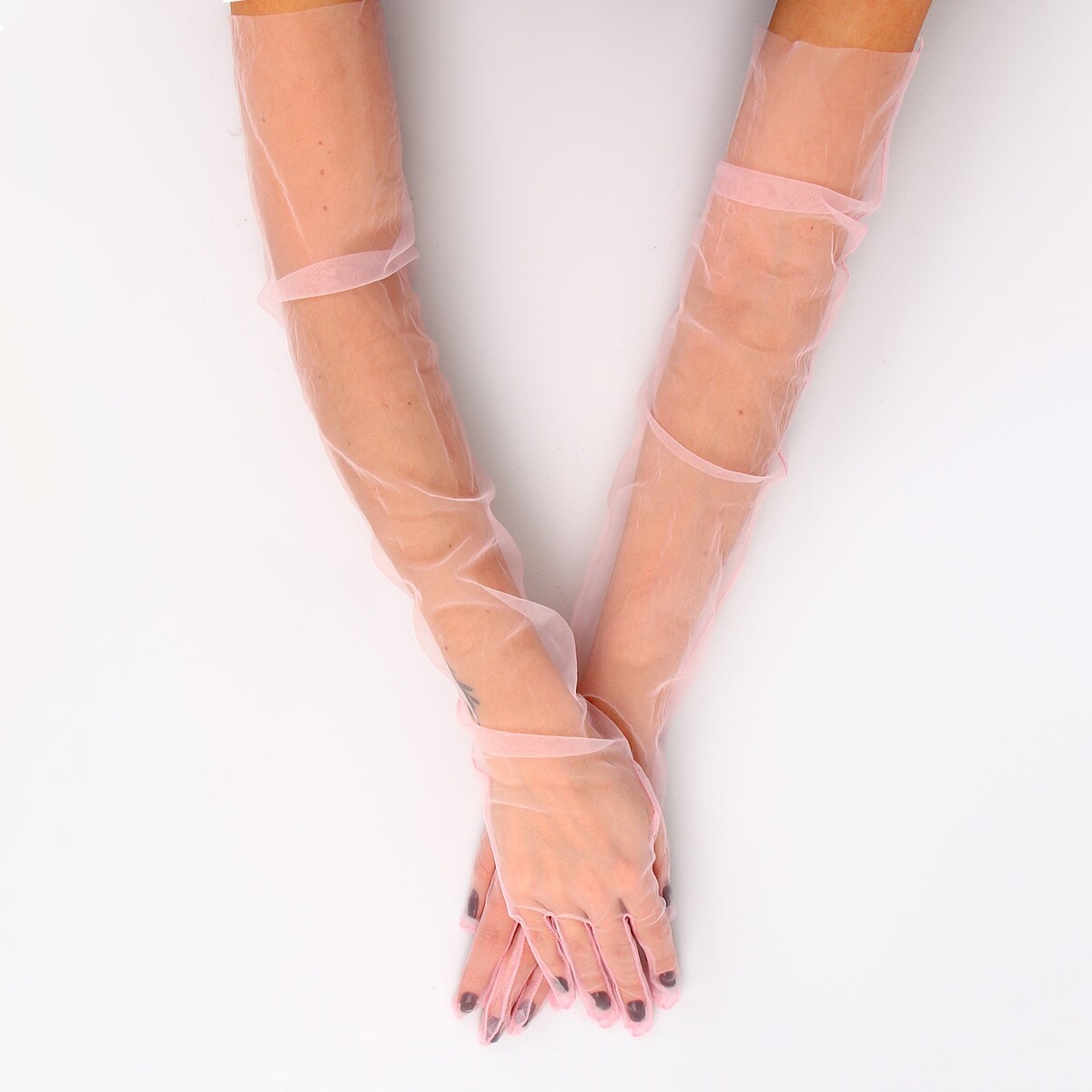 Карнавальный аксессуар- перчатки прозрачные, цвет розовый карнавальный костюм бока клубника цв розовый зеленый р 122