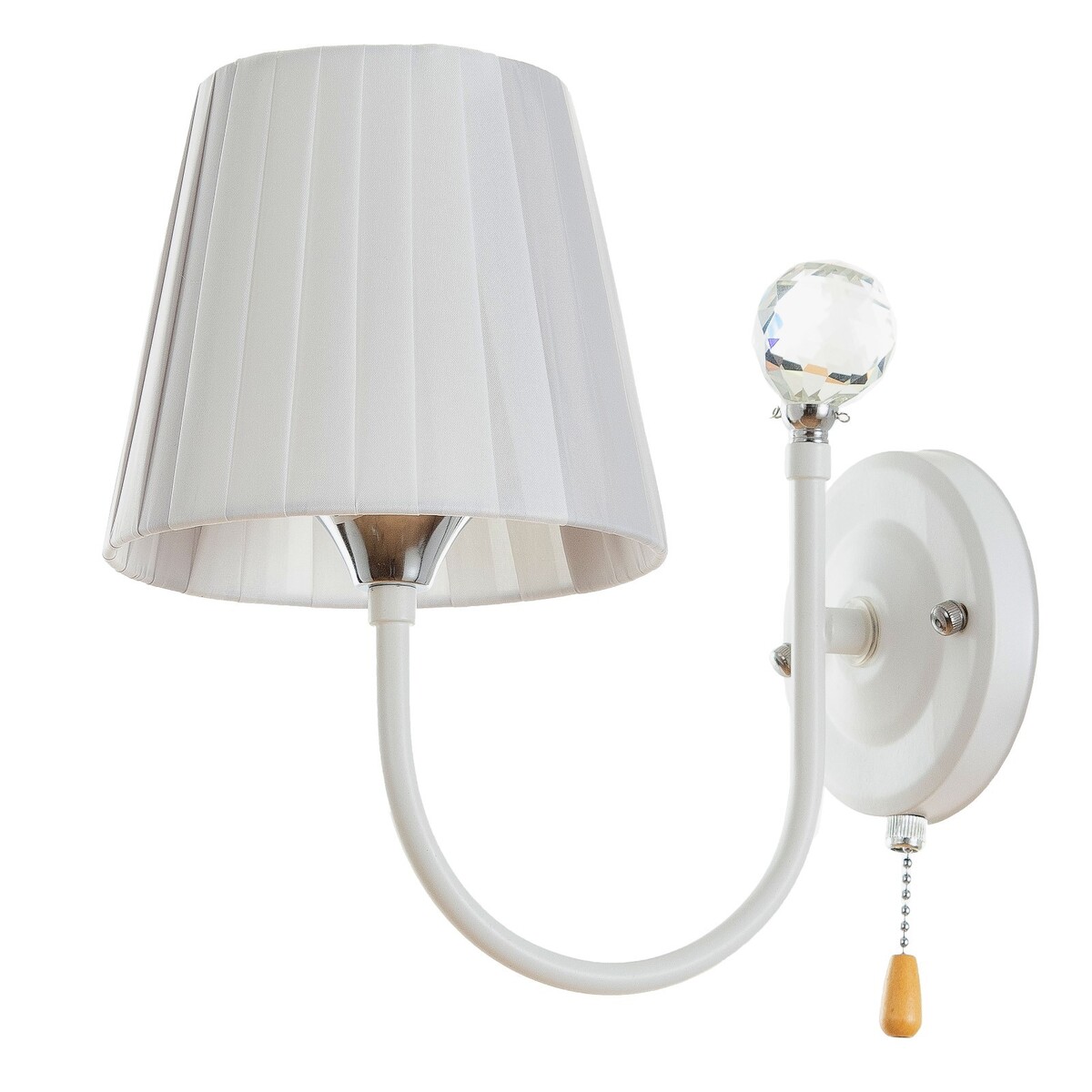 

Бра nh5263/1w wt+cr белый/хром 1х40вт e27 25х15х25см