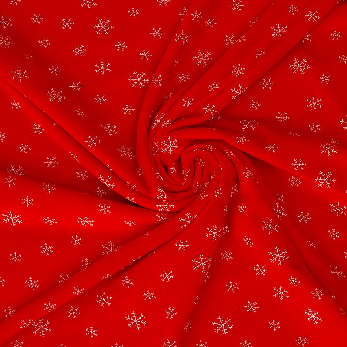 Лоскут велюр на красном фоне, белые снежинки, 100 × 180 см отрез трикотажный для рукоделия велюр на белом фоне голубые снежинки 45 х 50 см