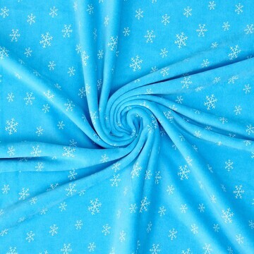 Лоскут велюр на голубом фоне, белые снеж
