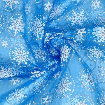 Лоскут органзы, с рисунком снежинки, 100